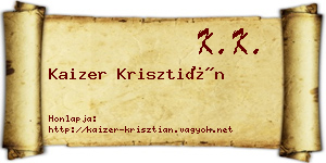 Kaizer Krisztián névjegykártya